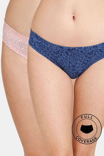 Buy Rosaline Low Rise Full Coverage Bikini Panty (Pack of 2) - Assorted at  Rs.357 online