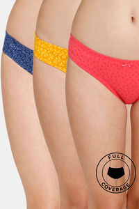 Buy Rosaline Low Rise Full Coverage Bikini Panty (Pack of 3) - Assorted