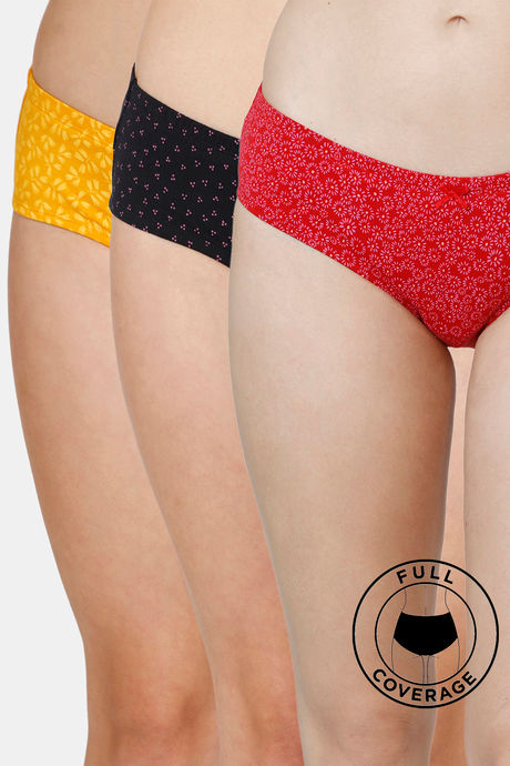 Rosaline Low Rise Full Coverage Hipster Panty (Pack of 3) - Multicolor