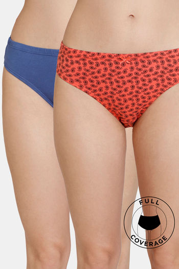 Buy Rosaline Medium Rise Full Coverage Bikini Panty (Pack of 2) - Assorted