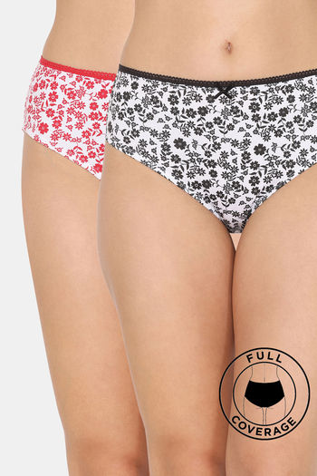 Buy High Waist Tiger Print Hipster Panty in White - Cotton Online