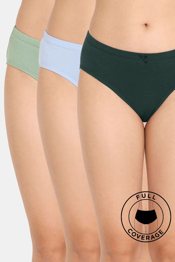 MOOD Solid Hipster Inner Wear Panty/ High Rise Full Brief Cotton Stretch Full  Coverage Panty/ladies