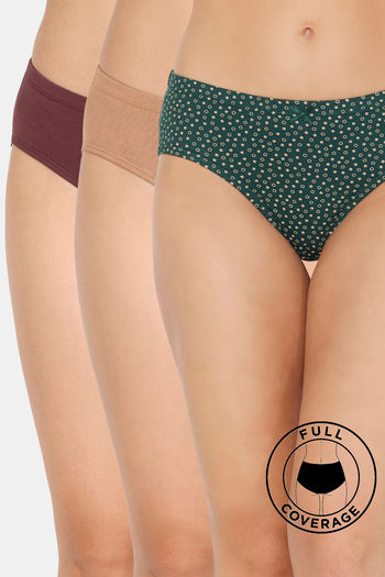 Buy Organic Cotton Full Coverage Everyday Hipster Undies- Set of 2 Online  on Brown Living