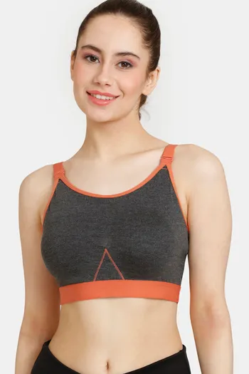 Zivame - Zivame's range of Sports Bras come in various intensities for you  to choose as per your workout routine. The fabric features elastane blend  for ease in movement and moisture-wicking technology