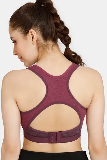 Buy Rosaline Low Impact Sports Bra With Racer Back - Red Plum at Rs.278  online