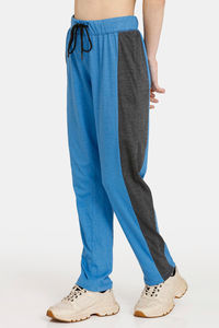 Buy Rosaline Easy Movement Straight Fit Pants - Mykonos Blue