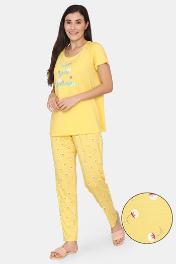 Buy Rosaline Spatial Speckle Knit Cotton Pyjama Set - Goldfinch