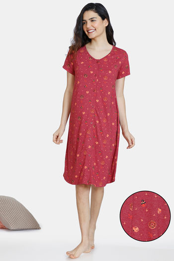 red nighty dress