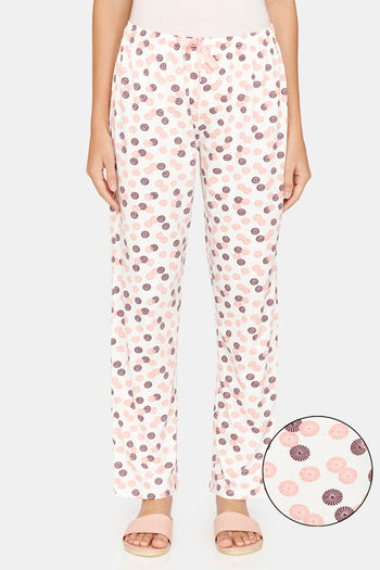 Buy Rosaline Geo Blooms Knit Cotton Pyjama - Marshmallow