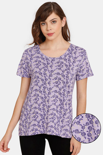 Buy Rosaline Dream Land Knit Cotton Top - Violet Tulip