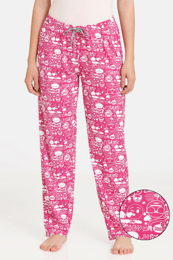 Buy Rosaline Emoji Knit Cotton Pyjama - Festival Fuchsia