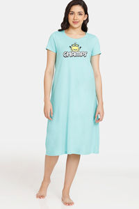 Buy Rosaline Minions Knit Cotton Mid Length Nightdress - Cockatoo