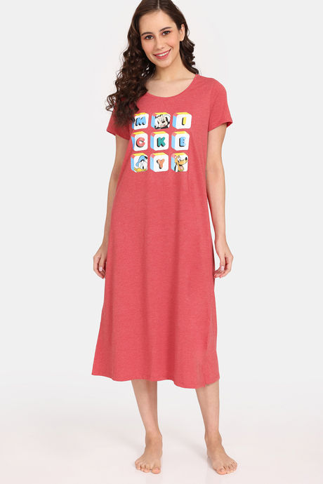 Buy Rosaline Disney Knit Cotton Mid Length Nightdress Rubicondo at Rs.450 online Nightwear online