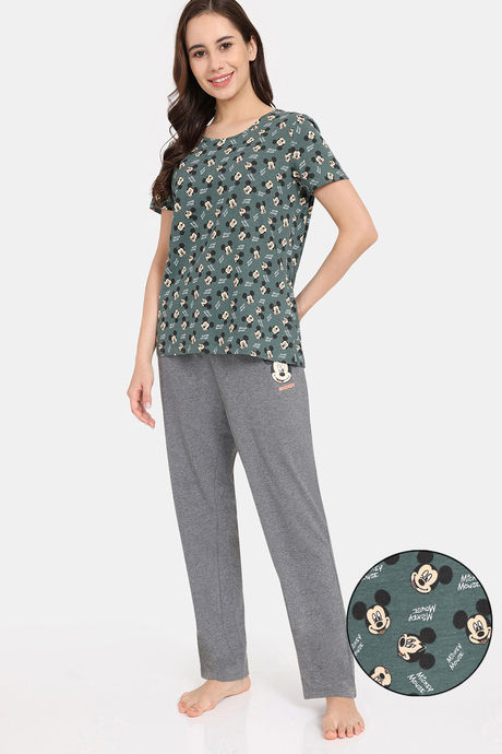 Buy Rosaline Disney Knit Cotton Capri Set - Dark Forest online