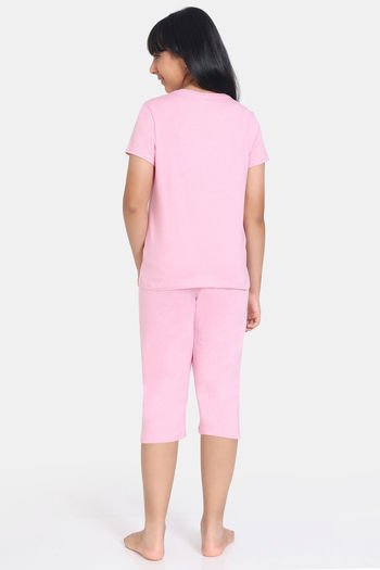 Buy Rosaline Girls Disney Knit Cotton Capri Set - Pink Nectar at