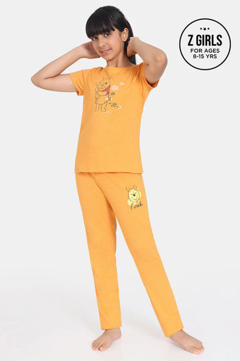 Buy Rosaline Girls Winnie The Pooh Knit Cotton Pyjama Set - Beeswax