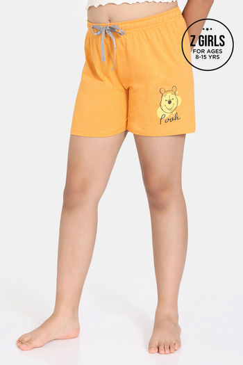 Buy Rosaline Girls Winnie The Pooh Knit Cotton Shorts - Beeswax