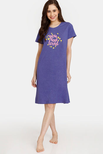 Buy Rosaline Reclaimed Nature Knit Cotton Mid Length Nightdress - Liberty