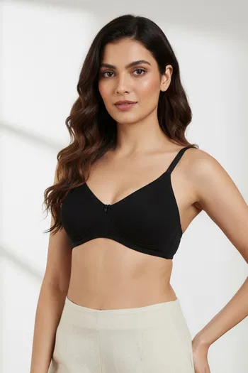 Buy Zivame Basics Double Layered Non Wired 3/4th Coverage Sag Lift Bra - Anthracite