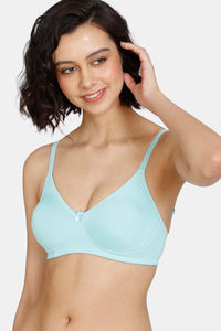 Buy Rosaline Basics Double Layered Non Wired 3/4th Coverage Bra - Aruba Blue