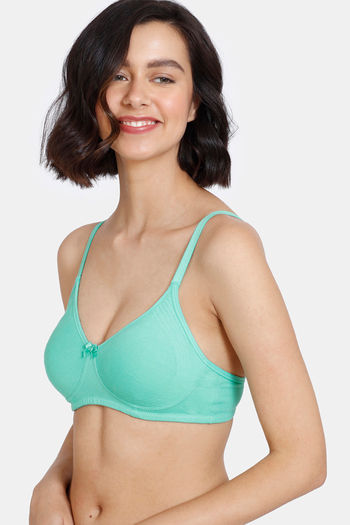 Zivame Beautiful Basics Double Layered Non Wired 3/4th Coverage T-Shirt Bra  - Rhododendron
