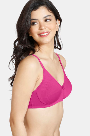 Buy Zivame Rosaline Basics Double Layered Non Wired 3/4th Coverage Bra -  Salmon Rose online