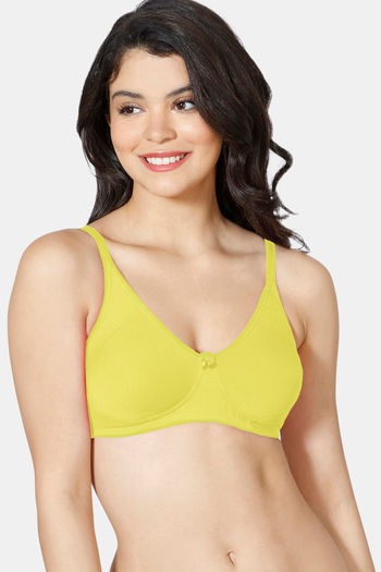 Buy Zivame Basics Double Layered Non Wired 3/4th Coverage T-Shirt Bra -  Minion Yellow at Rs.410 online