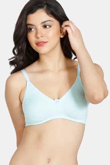 Buy Zivame Basics Double Layered Non Wired 3/4th Coverage T-Shirt Bra - Plume