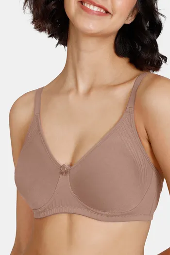 Buy Zivame Basics Double Layered Non Wired 3/4th Coverage Bra Black Forest  online