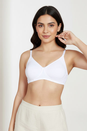Buy Zivame Basics Double Layered Non Wired 3/4th Coverage Sag Lift Bra - White