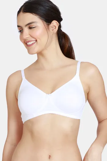 Buy Zivame Basics Double Layered Non Wired 3/4th Coverage T-Shirt Bra -  White2 at Rs.412 online