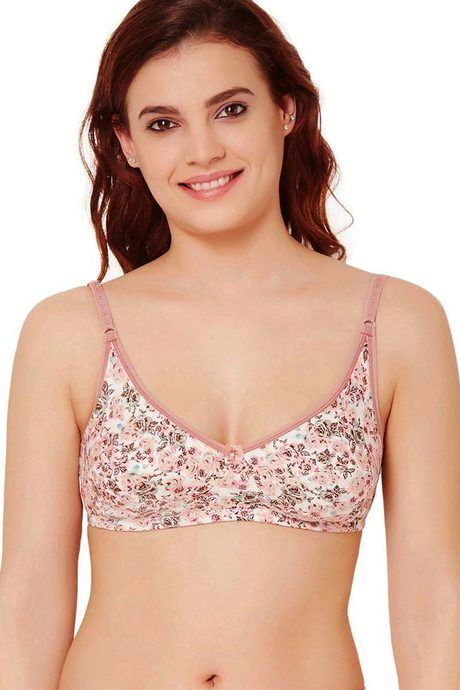 Buy Rosaline All Day Comfort Rose Print Wirefree Bra- Peach at Rs