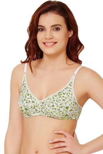Rosaline Basics Double Layered Non Wired 3/4th Coverage Bra-Sf Green