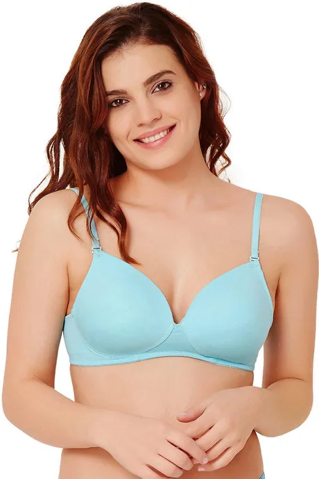 Rosaline Soft Padded Cup Wirefree Comfort Convertible Bra- Sky Blue