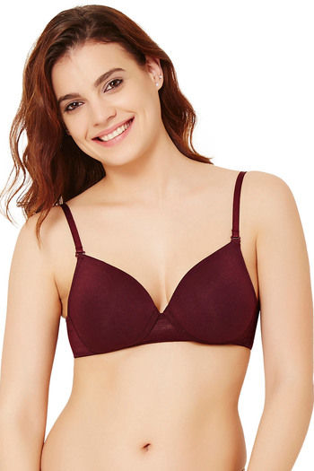 Rosaline Soft Padded Cup Wirefree Comfort Convertible Bra- Wine