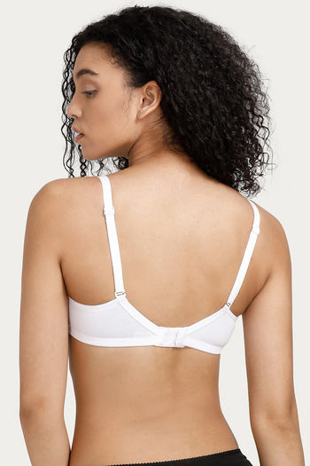 Rosaline Basics Padded Non Wired Medium Coverage T-Shirt Bra - White