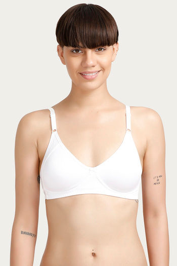 Buy Rosaline Everyday Double Layered Non Wired Medium Coverage Bra-White