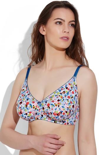 Rosaline Basics Double Layered Non Wired Full Coverage Bra-Berry Print