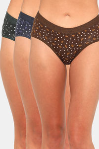 Buy Red Rose Mid Rise Full Coverage Hipster Panty (Pack of 3) - Assorted