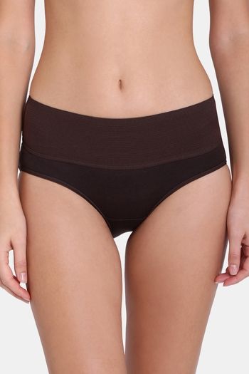 Buy Red Rose High Rise Full Coverage Hipster Panty - Coffee