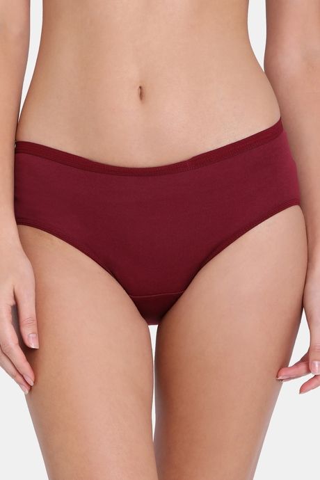 Buy Red Rose Medium Rise Full Coverage Hipster Panty - Maroon at