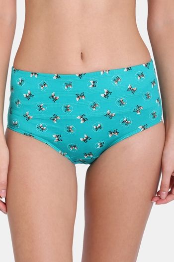 Buy Red Rose Medium Rise Full Coverage Tummy Tucker Hipster Panty - Green