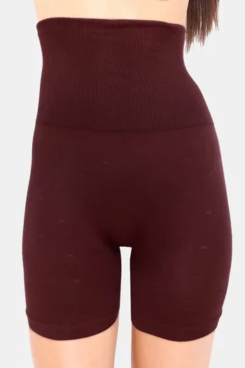 Buy Red Rose Cotton Seamless Shapewear - Maroon