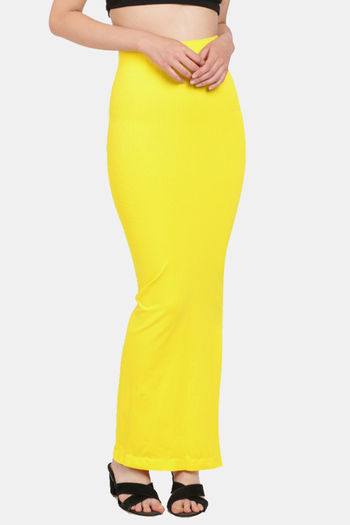 Buy Red Rose Cotton Infused Medium Control Flared Saree Shapewear - Yellow  at Rs.627 online