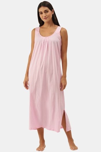 Buy Zivame Sea Life Knit Cotton Mid Length Nightdress - Pink at Rs.448  online, Nightwear online