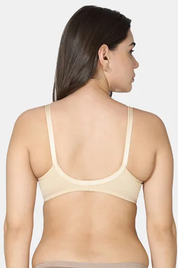 Buy VStar Double Layered Non Wired Medium Coverage Super Support Bra -  Beige Skin at Rs.363 online