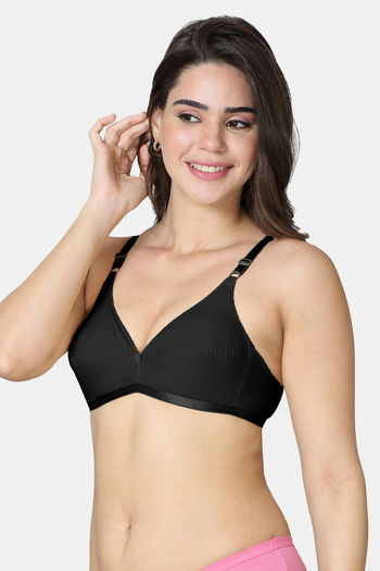 Zivame Plain Non-Wired Hook and Eye Closure Super Support Bra