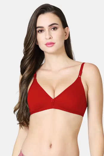 Buy VStar Double Layered Non Wired Medium Coverage Sleep Bra - Chilly Red  at Rs.299 online