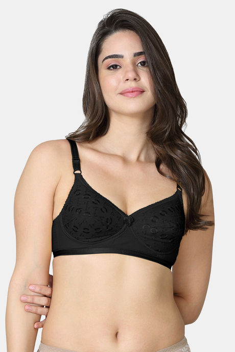 Buy VStar Double Layered Non Wired Medium Coverage Super Support Bra -  Black at Rs.367 online