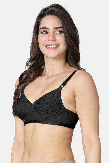 Buy VStar Double Layered Non Wired Medium Coverage Super Support Bra -  Black at Rs.367 online